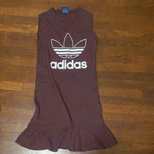 Adidas Women's Maroon Sleeveless Mini Dress